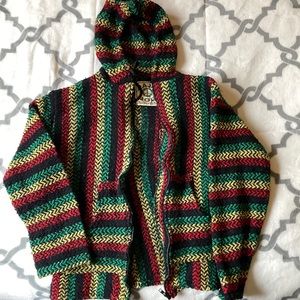 Cozy Rasta Hoodie Sweater with Zipper and Pockets